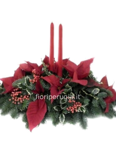 Composizione natalizia rotonda